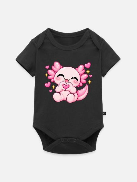 Herzhand-Lotl - Baby Premium Kurzarmbody - Schwarz