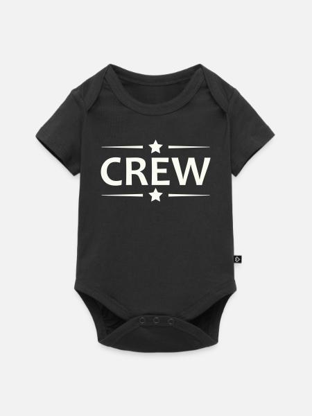 Crew Sternen Retro Badge - Baby Premium Kurzarmbody - Schwarz