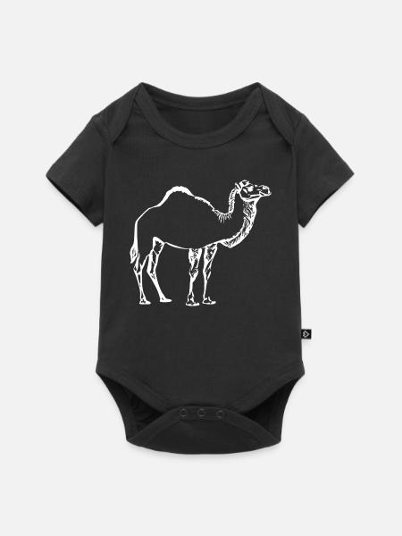 Kamel weiß Geschenk - Baby Premium Kurzarmbody - Schwarz