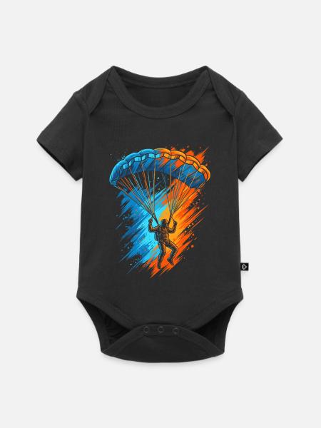 Paragliding Gleitschirmfliegen Herren Gleitschirm - Baby Premium Kurzarmbody - Schwarz