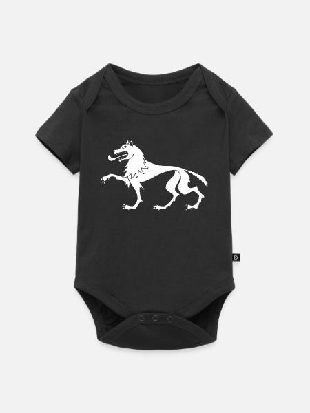 Mittelalterlicher Weißer Wolf - Baby Premium Kurzarmbody - Schwarz