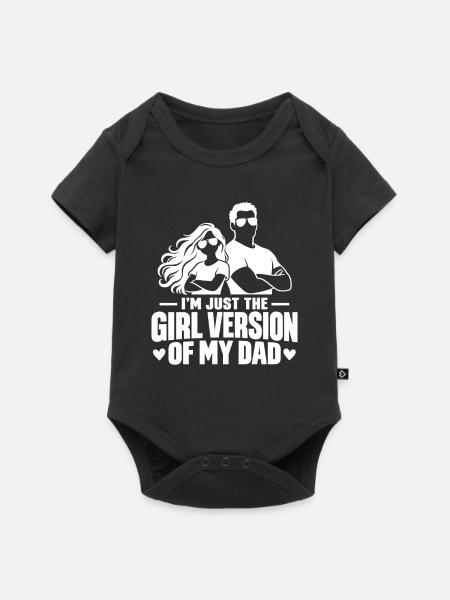 Vater Tochter Spruch Geschenkidee - Baby Premium Kurzarmbody - Schwarz