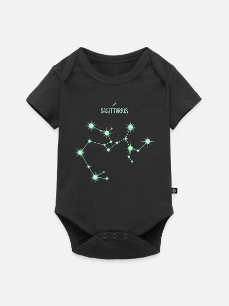 Schütze Tierzeichen Stern Sternbild Grün - Baby Premium Kurzarmbody - Schwarz