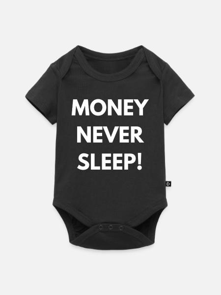 Money never sleep! - Baby Premium Kurzarmbody - Schwarz