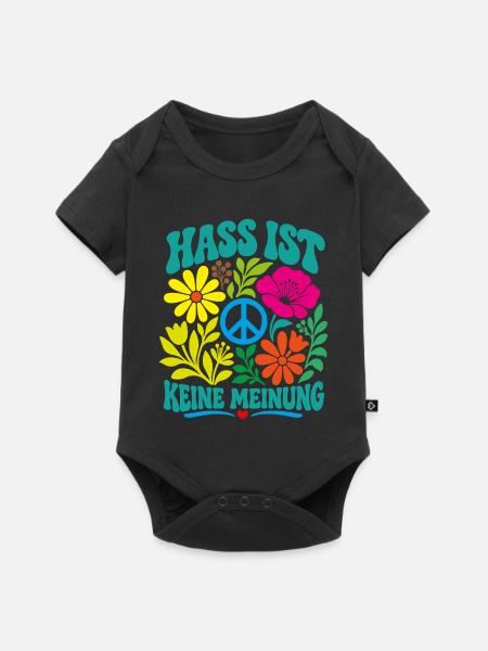 Hass ist keine Meinung - Baby Premium Kurzarmbody - Schwarz