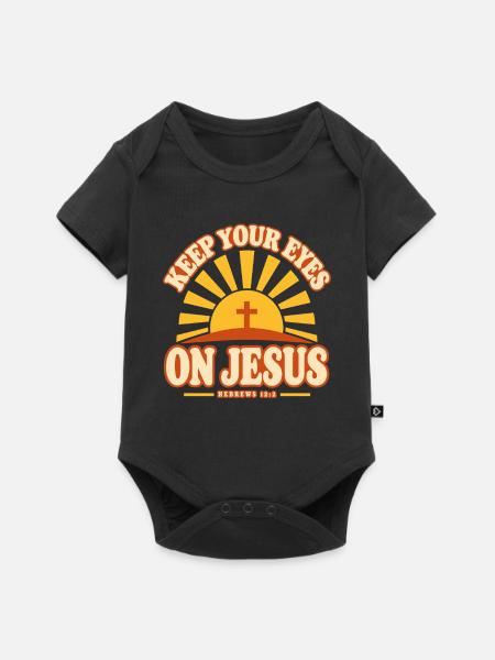 Jesus Bibelvers Glaube Botschaft - Baby Premium Kurzarmbody - Schwarz