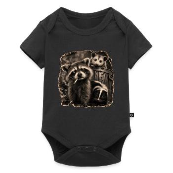 Trash Panda Night Crew Raccoon Opossum Skunk  - Baby Premium Kurzarmbody - Schwarz - Vorne