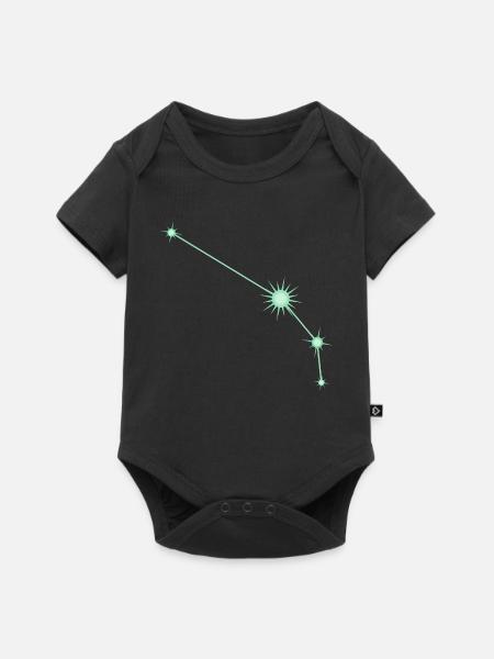 Widderstern, Sternbild, Tierkreiszeichen Grün - Baby Premium Kurzarmbody - Schwarz