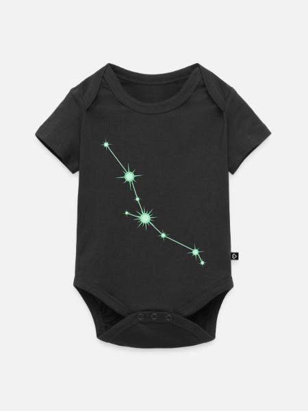 Stierstern Sternbild Tierkreiszeichen Grün - Baby Premium Kurzarmbody - Schwarz