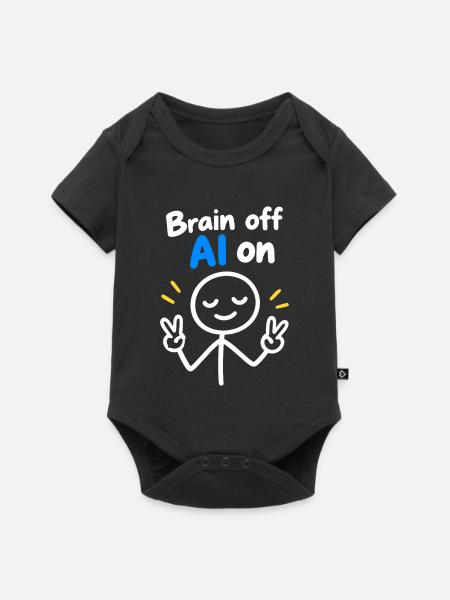Brain Off KI An - Baby Premium Kurzarmbody - Schwarz