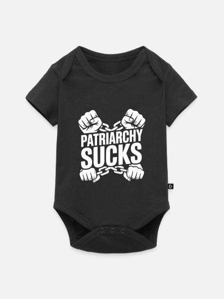 Patriarchy sucks Patriarchat bekämpfen Feminismus - Baby Premium Kurzarmbody - Schwarz