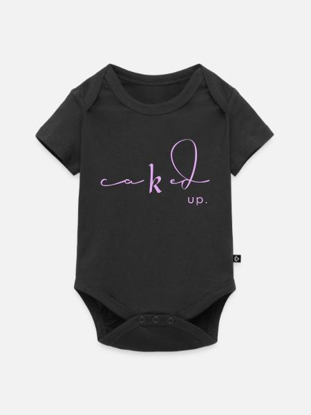 Lavender Caked Up Script - Baby Premium Kurzarmbody - Schwarz