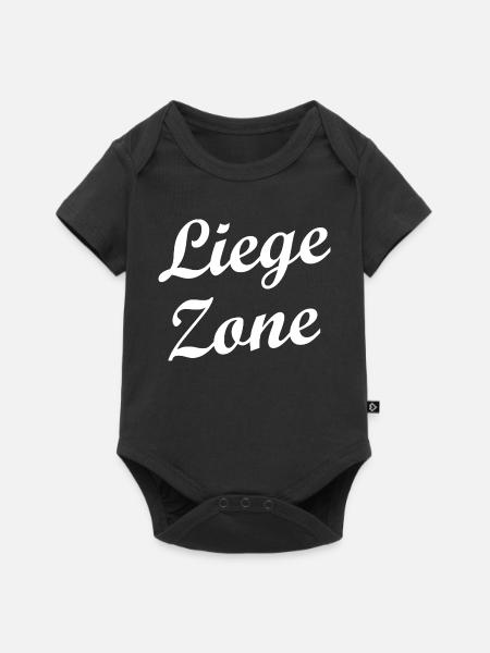 Liege Zone – Schriftzug Couch Relaxen - Baby Premium Kurzarmbody - Schwarz