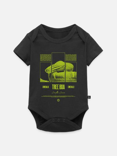 Smaragdbaumboa-Schlangenbesitzer und Reptilienhalter - Baby Premium Kurzarmbody - Schwarz