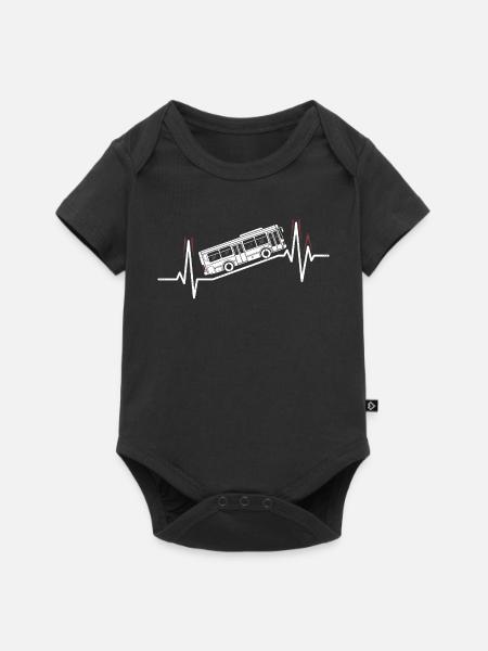 Busfahrer Herzschlag Linienbus Beruf Fahrer - Baby Premium Kurzarmbody - Schwarz