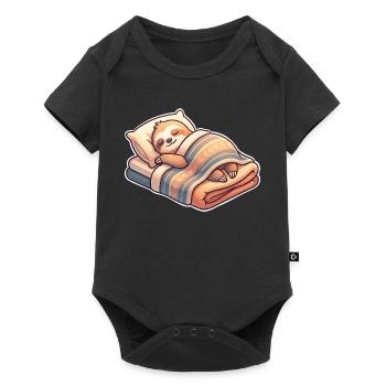 Faultier - Baby Premium Kurzarmbody - Schwarz - Vorne