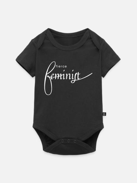 Fierce Feminist Schriftkunst - Baby Premium Kurzarmbody - Schwarz