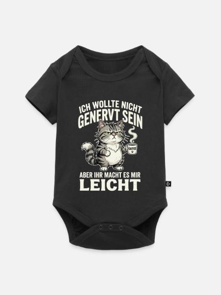 ICH WOLLTE NICHT GENERVT SEIN - Baby Premium Kurzarmbody - Schwarz
