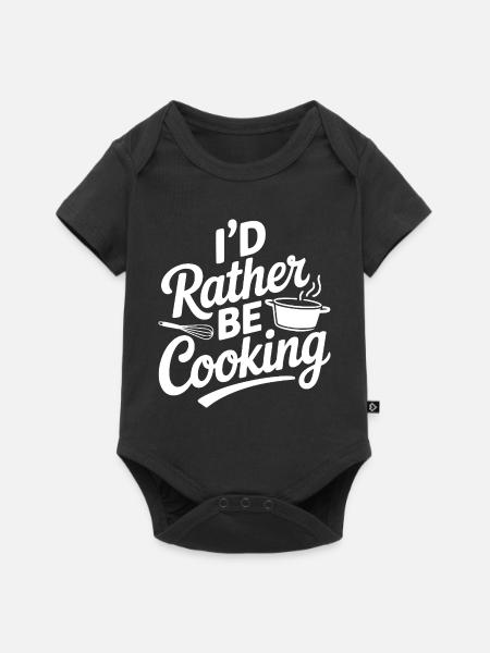 Ich würde lieber kochen - Baby Premium Kurzarmbody - Schwarz