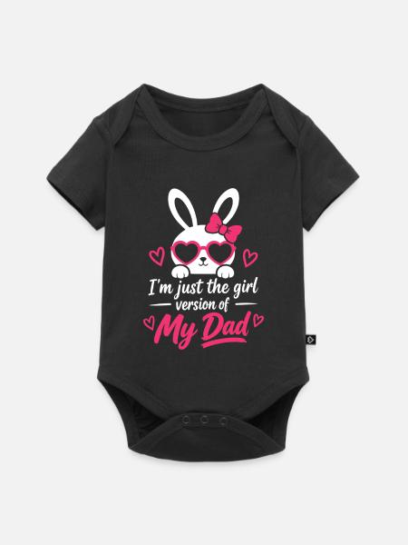 Mädchenversion von My Dad Bunny Tee - Baby Premium Kurzarmbody - Schwarz