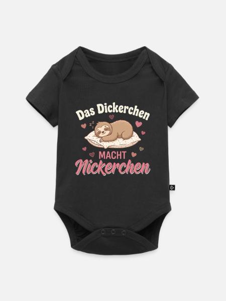 Das Dickerchen Macht Nickerchen - Baby Premium Kurzarmbody - Schwarz