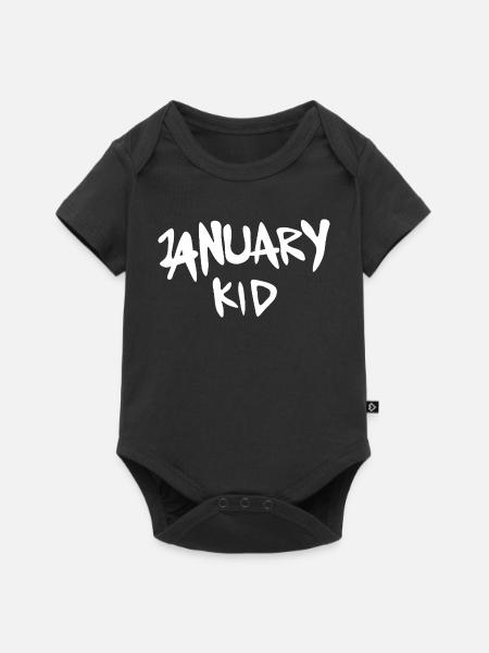 January Kid Graffiti Print - Baby Premium Kurzarmbody - Schwarz