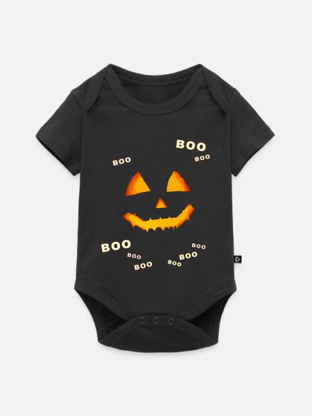 Halloween-Kürbisbuh - Baby Premium Kurzarmbody - Schwarz