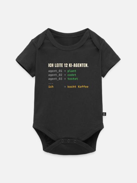 Ich leite 12 KI-Agenten – Chef-Shirt - Baby Premium Kurzarmbody - Schwarz