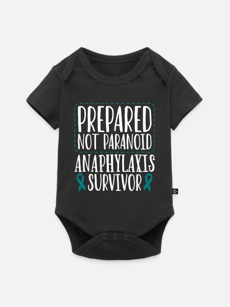 Anaphylaxie Überlebt - Baby Premium Kurzarmbody - Schwarz