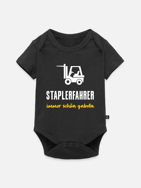 Staplerfahrer Geschenk Immer schön gabeln - Baby Premium Kurzarmbody - Schwarz
