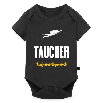 Taucher Geschenk Tiefenentspannt Tauchen - Baby Premium Kurzarmbody - Schwarz - Vorne