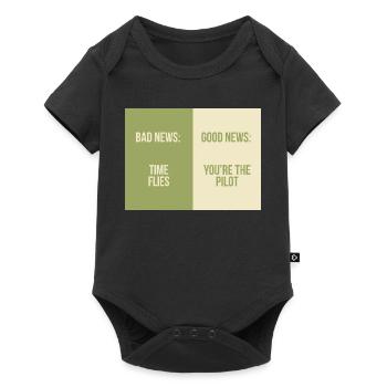 Bad News Good News – Time Flies - Baby Premium Kurzarmbody - Schwarz - Vorne