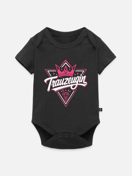 Trauzeugin Krone Hochzeit Braut - Baby Premium Kurzarmbody - Schwarz