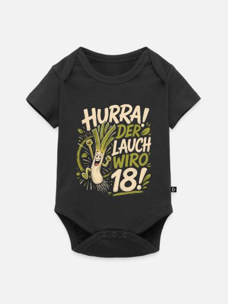 Hurra der Lauch wird 18 Jahre - Baby Premium Kurzarmbody - Schwarz