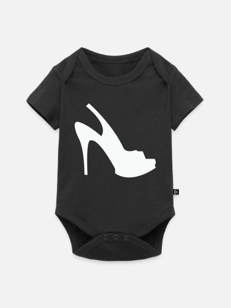 Silhouette Stöckelschuh – Schwarze Eleganz - Baby Premium Kurzarmbody - Schwarz