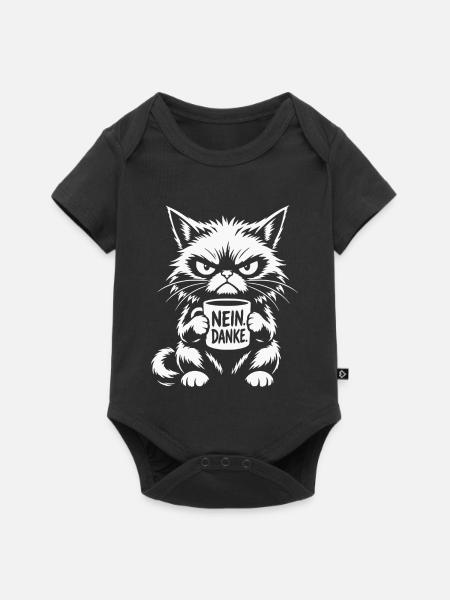 Nein Danke Katze - Baby Premium Kurzarmbody - Schwarz