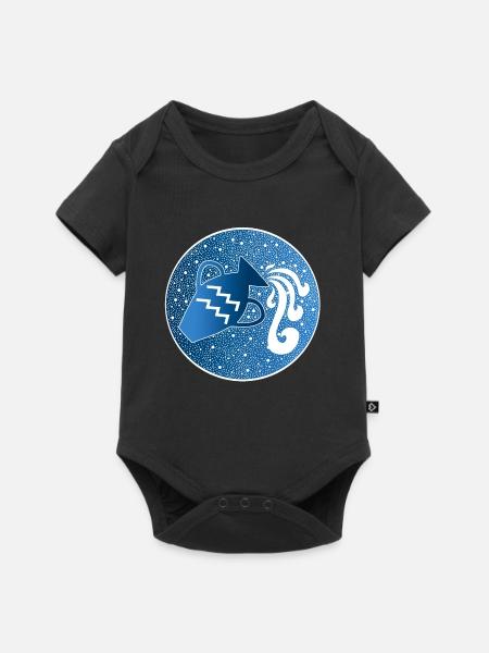 Sternzeichen: Wassermann - Baby Premium Kurzarmbody - Schwarz