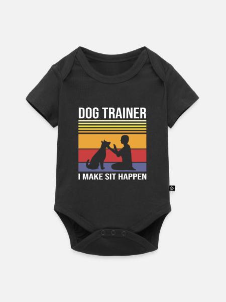 Hundetrainer - Baby Premium Kurzarmbody - Schwarz