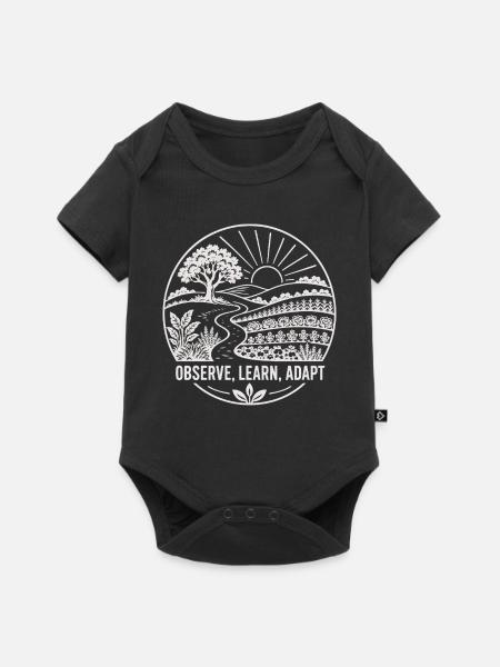 Beobachten Lernen Anpassen - Baby Premium Kurzarmbody - Schwarz