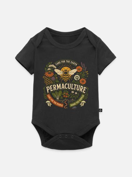 Permakultur-Bestäubergarten - Baby Premium Kurzarmbody - Schwarz