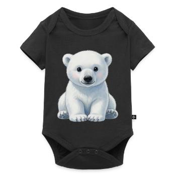 Niedliches Eisbär Baby Geschenkidee für Kinder  - Baby Premium Kurzarmbody - Schwarz - Vorne