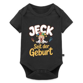 Jeck seit der Geburt Kölner Karneval Rosenmontag - Baby Premium Kurzarmbody - Schwarz - Vorne