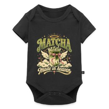 Matcha Himmel Becher - Baby Premium Kurzarmbody - Schwarz - Vorne