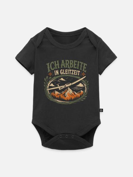 Arbeite in Gleitzeit Segelflieger - Baby Premium Kurzarmbody - Schwarz