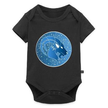 Tierkreiszeichen: Steinbock - Baby Premium Kurzarmbody - Schwarz - Vorne