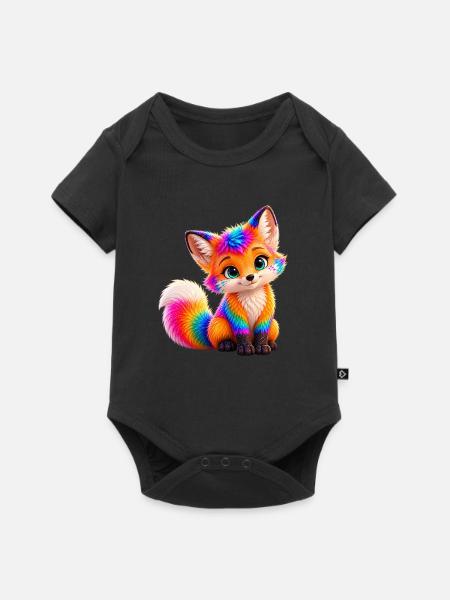 Der kleine Farbenfuchs - Baby Premium Kurzarmbody - Schwarz