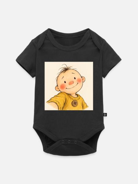 Kleiner Sonnenschein im Gelben Pullover - Baby Premium Kurzarmbody - Schwarz