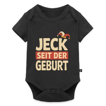 Jeck seit der Geburt Kölner Karneval Rosenmontag - Baby Premium Kurzarmbody - Schwarz - Vorne