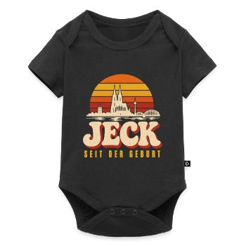 Jeck seit der Geburt Kölner Karneval Rosenmontag - Baby Premium Kurzarmbody - Schwarz - Vorne