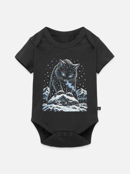 Die Julkatze aus Island - Baby Premium Kurzarmbody - Schwarz